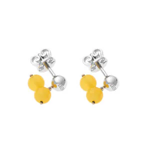 Amber Earrings, white gold