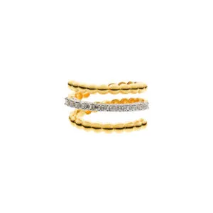 Spiral Ring, diamonds, yellow gold