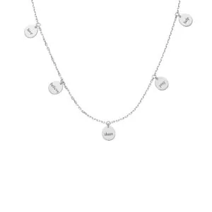 Engraved Charity Necklace, white gold