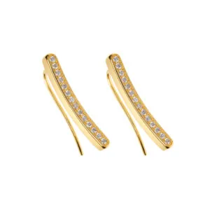 Bold Arc Earrings, diamonds, yellow gold