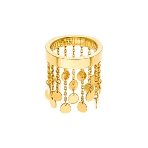 Flats Chainfall Ring, yellow gold
