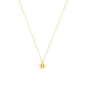 Necklace with Initial, yellow gold