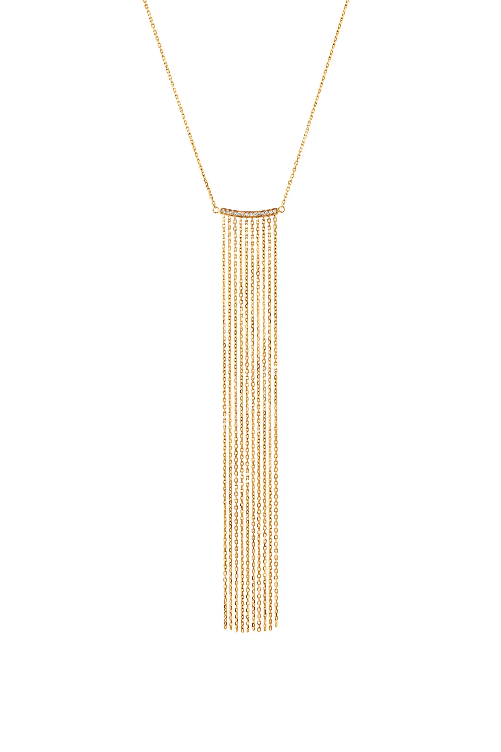 Necklaces Chainfall Necklace, diamonds, yellow gold with fast delivery from Guzema