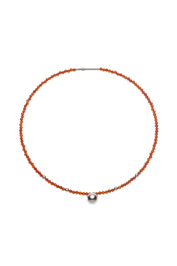 Custom Necklaces Orb Accent Gems Necklace, white gold for a luxurious style