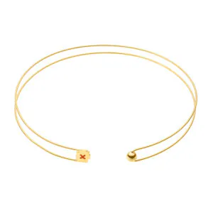 Embroidered Choker, yellow gold