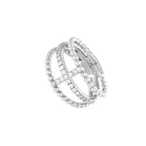 Cross Ring, diamonds, white gold