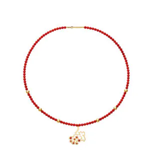 Coral Kalyna Necklace, yellow gold