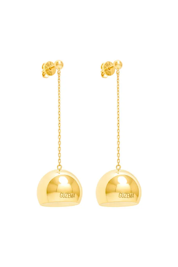 Earrings Semi-Orbs Earrings, yellow gold for stylish and elegant looks