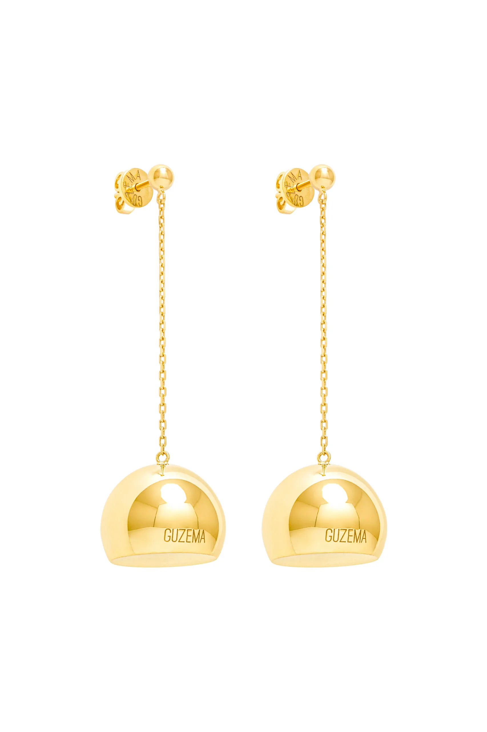 Earrings Semi-Orbs Earrings, yellow gold for stylish and elegant looks