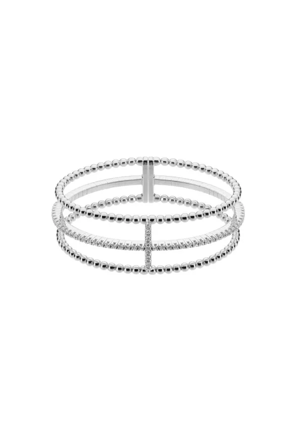 Bracelets Cross Bracelet, diamonds, white gold with modern elegance