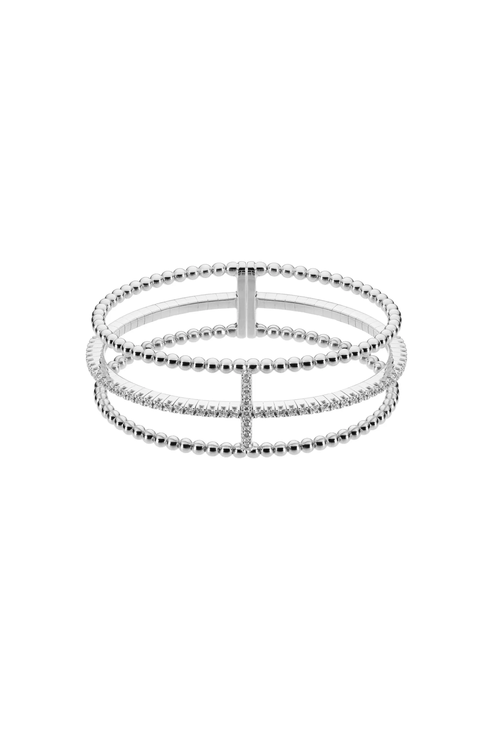 Bracelets Cross Bracelet, diamonds, white gold with modern elegance