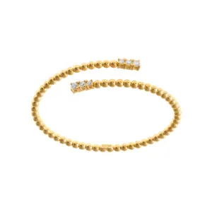 Duo Spiral Bracelet, diamonds, yellow gold