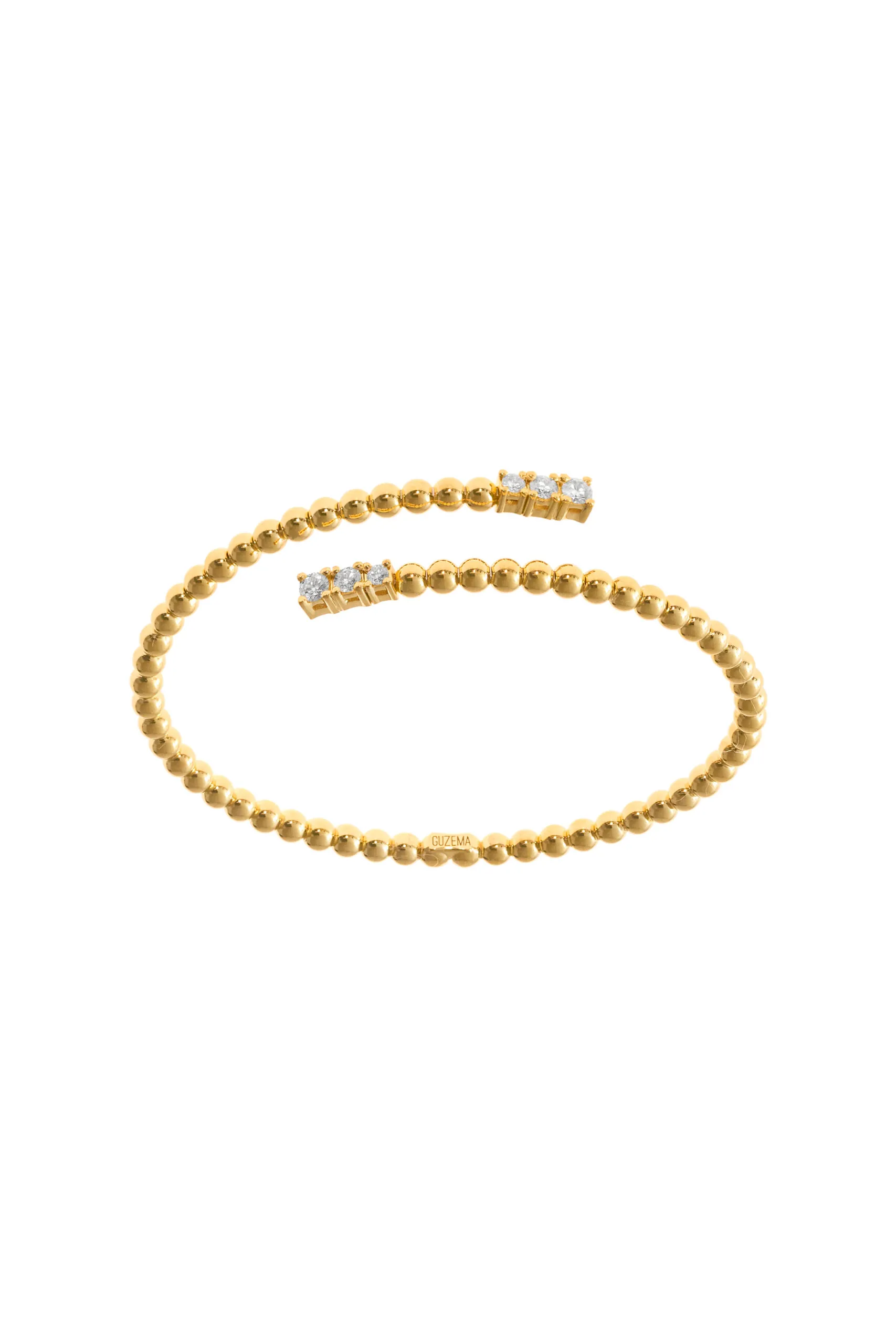 Bracelets Duo Spiral Bracelet, diamonds, yellow gold with high-end craftsmanship from Guzema