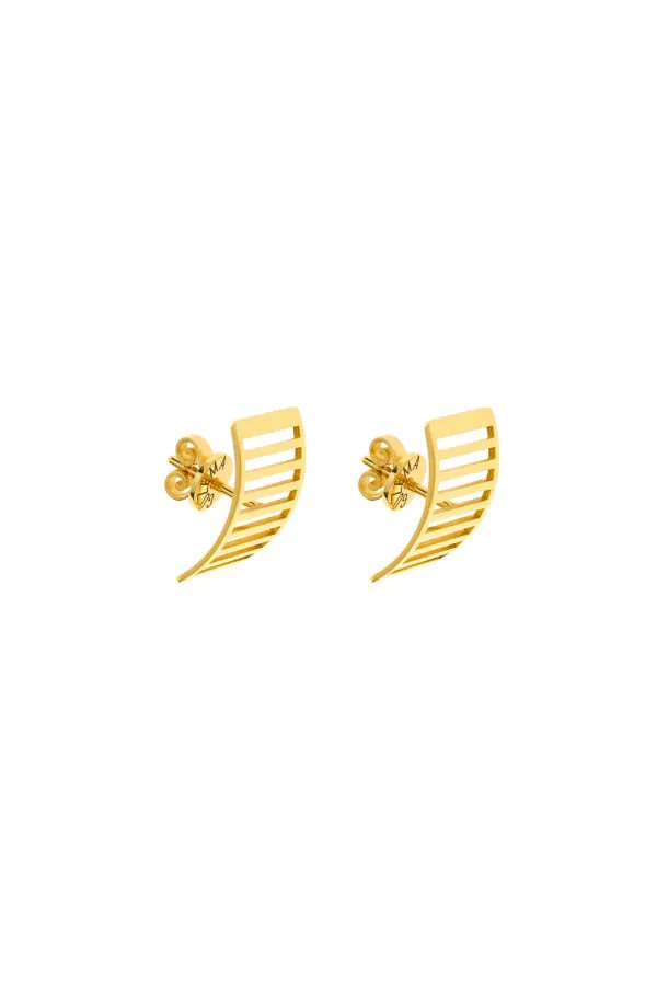 Earrings Striped Earrings, yellow gold for a unique and sophisticated look