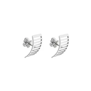 Striped Earrings, white gold
