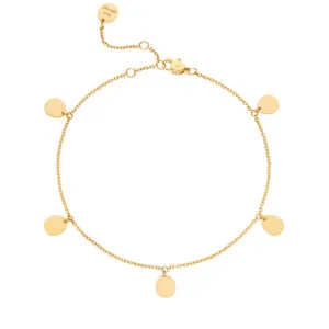Flats Quintet Anklet, yellow gold