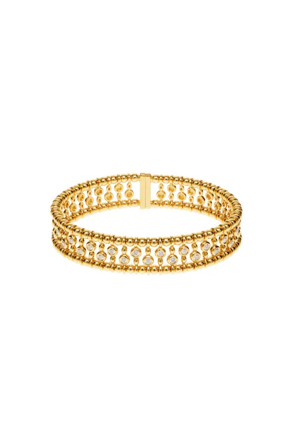 Bracelets Bold Diamond-Set Bracelet, yellow gold with modern elegance