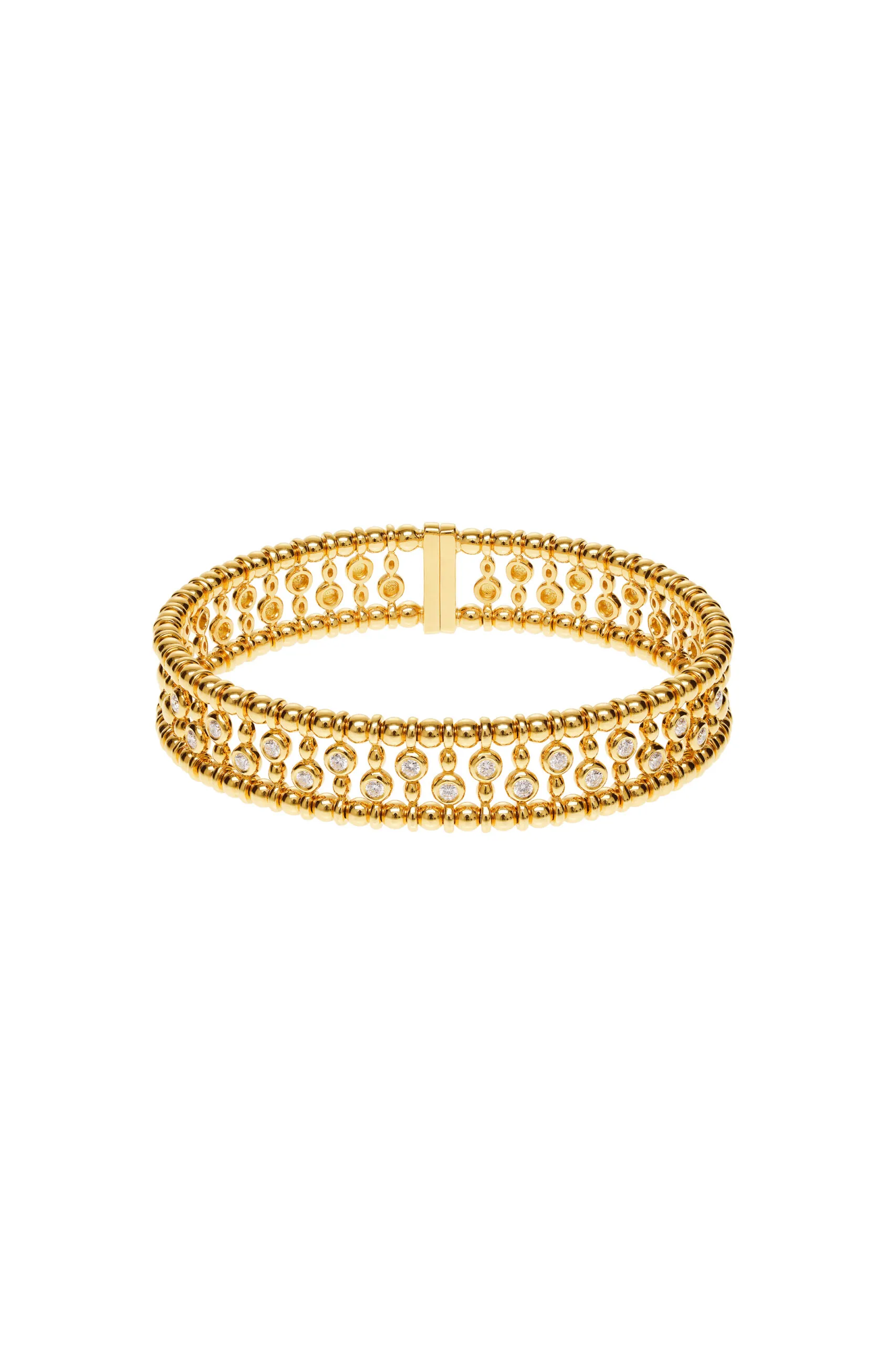 Bracelets Bold Diamond-Set Bracelet, yellow gold with modern elegance