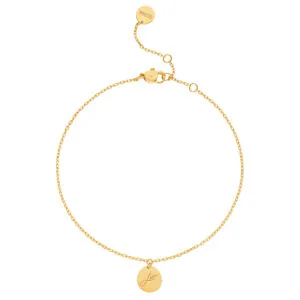 Love Anklet, yellow gold