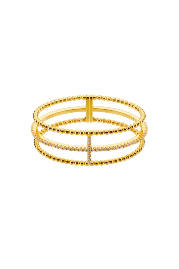 Bracelets Cross Bracelet, diamonds, yellow gold for everyday elegance