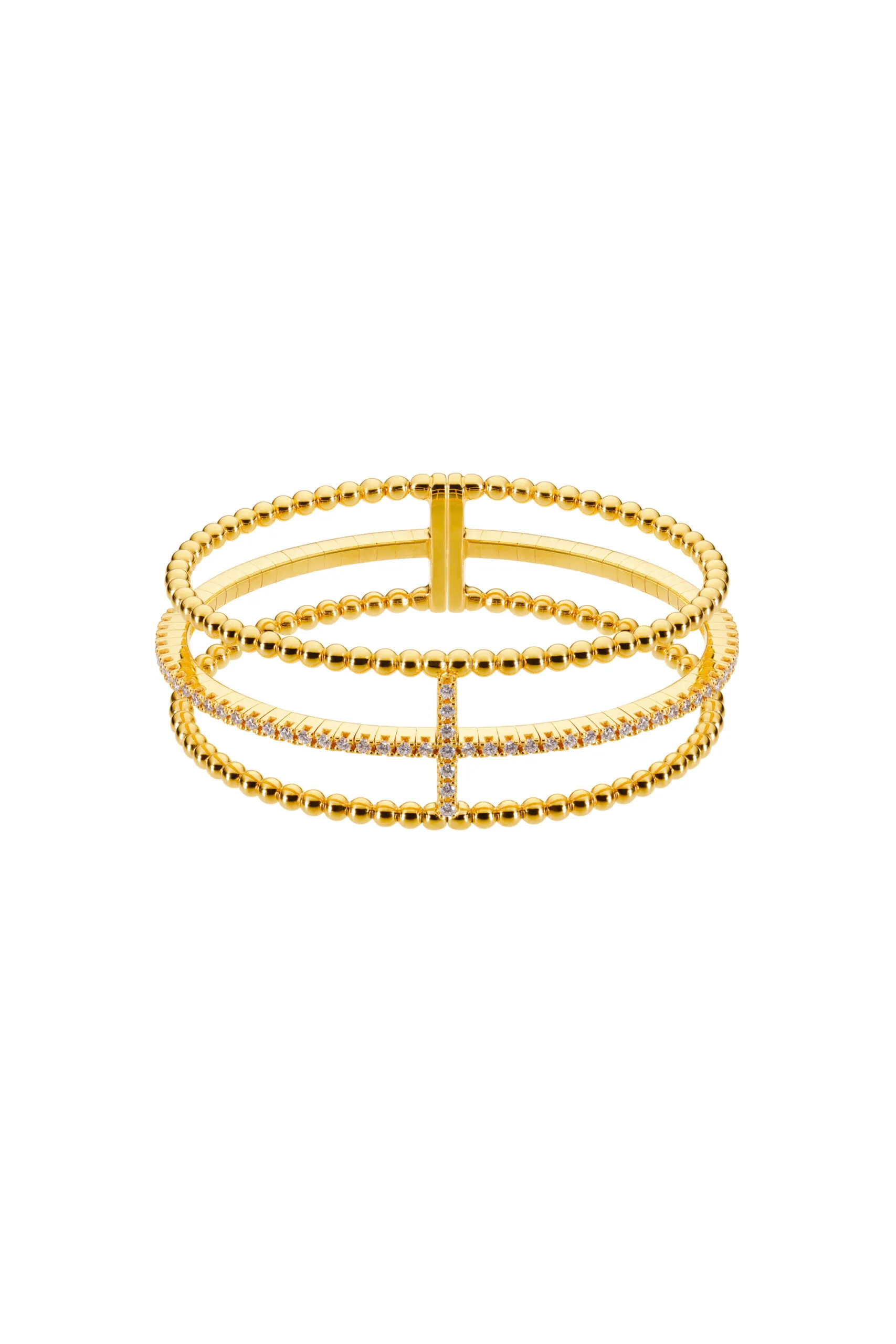 Bracelets Cross Bracelet, diamonds, yellow gold for everyday elegance
