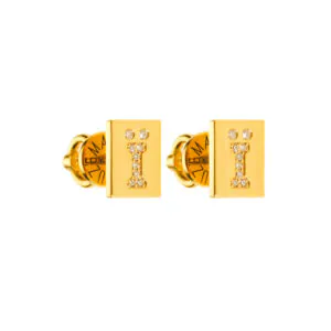 Essence Earrings, diamonds, yellow gold