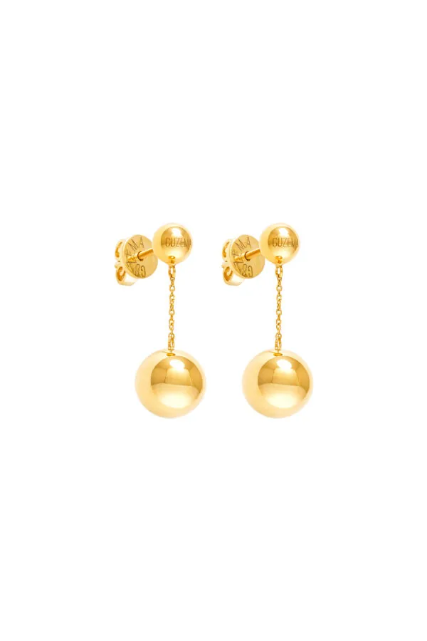 Earrings Orb Earrings, yellow gold with timeless design by Guzema