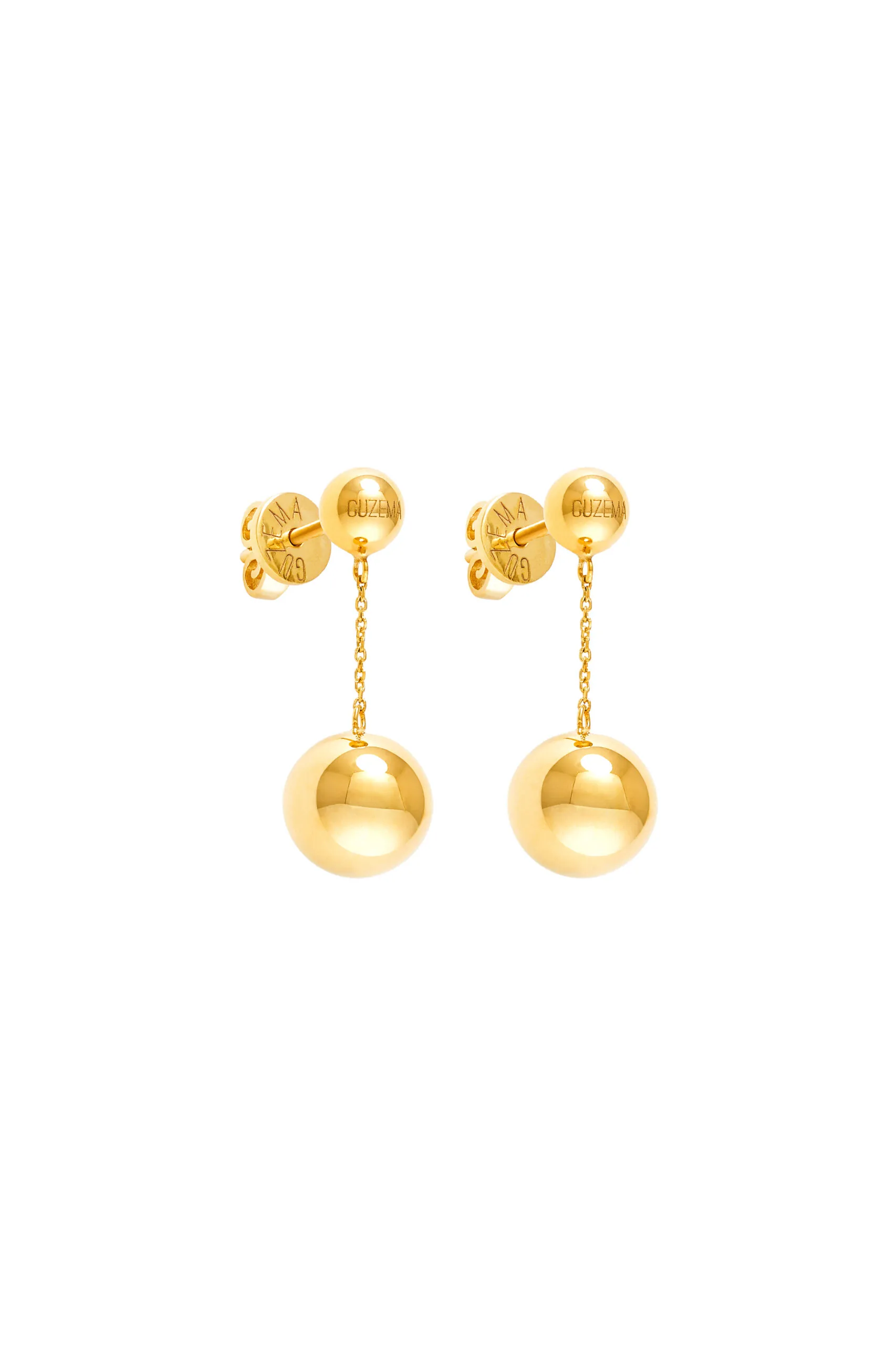 Earrings Orb Earrings, yellow gold with timeless design by Guzema