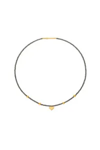 Custom Necklaces Heart Accent Gems Necklace, yellow gold for a luxurious style