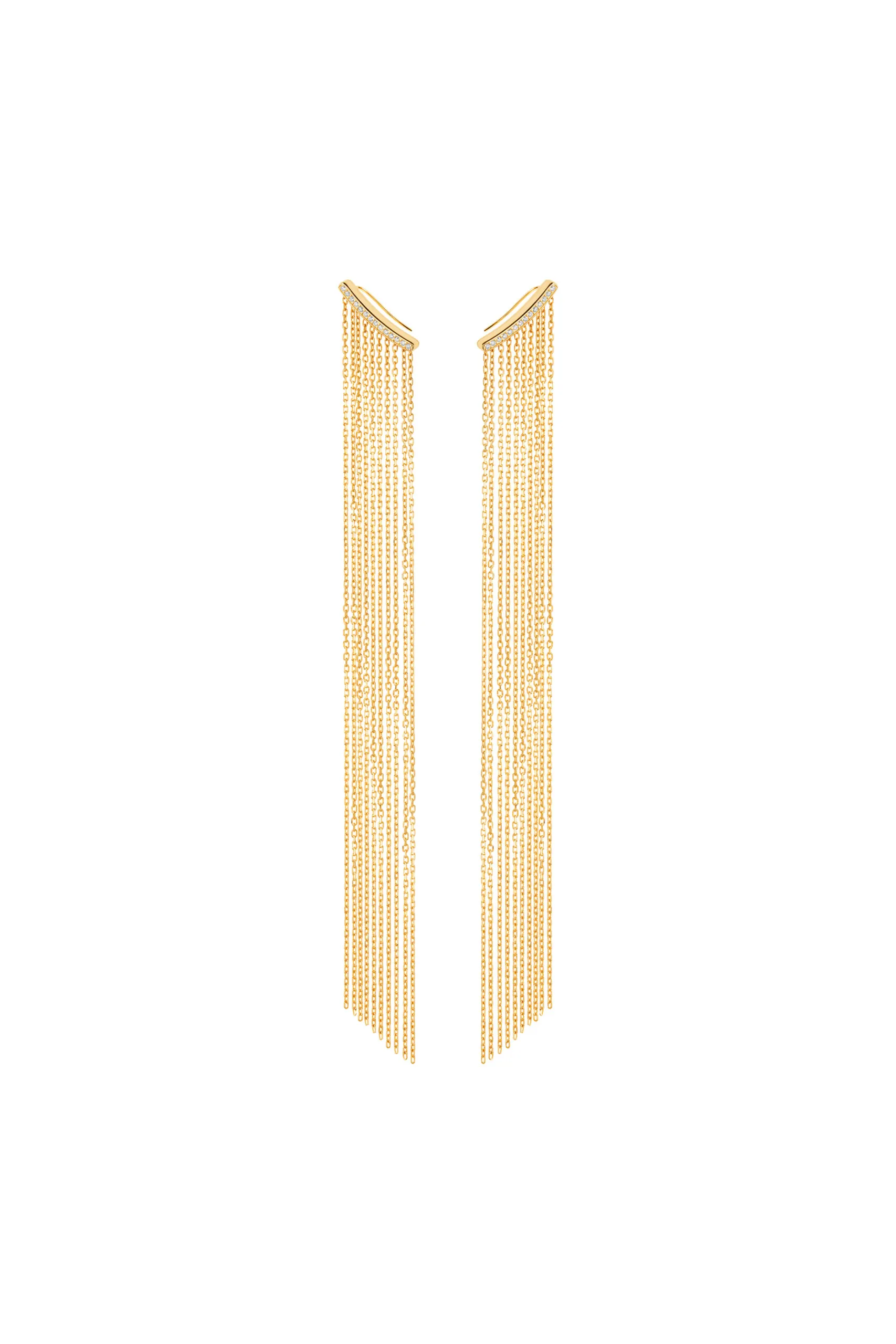 Earrings Chainfall Earrings, diamonds, yellow gold for stylish and elegant looks