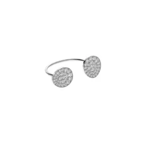 Duo Flat Ring, diamonds, white gold