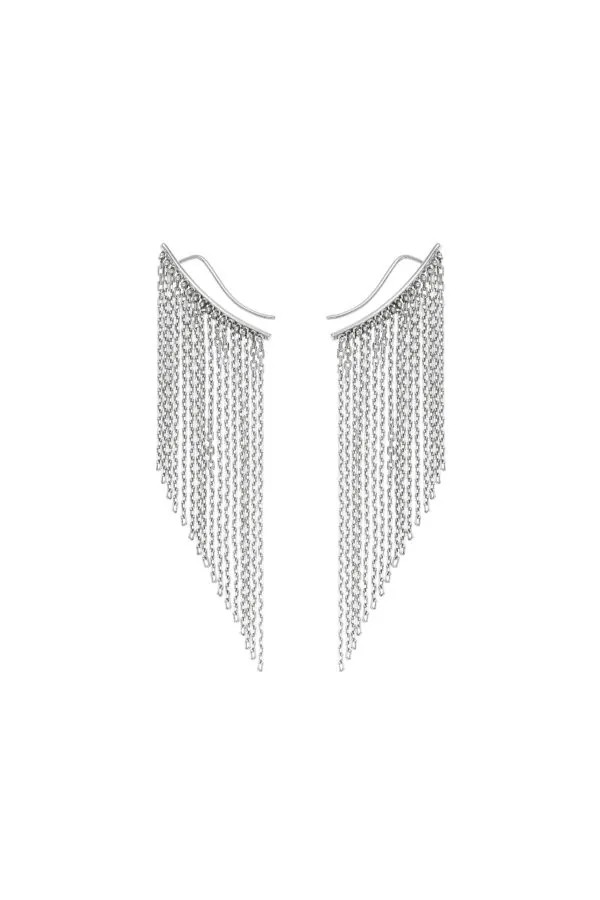 Earrings Mid Chainfall Earrings, white gold for stylish and elegant looks