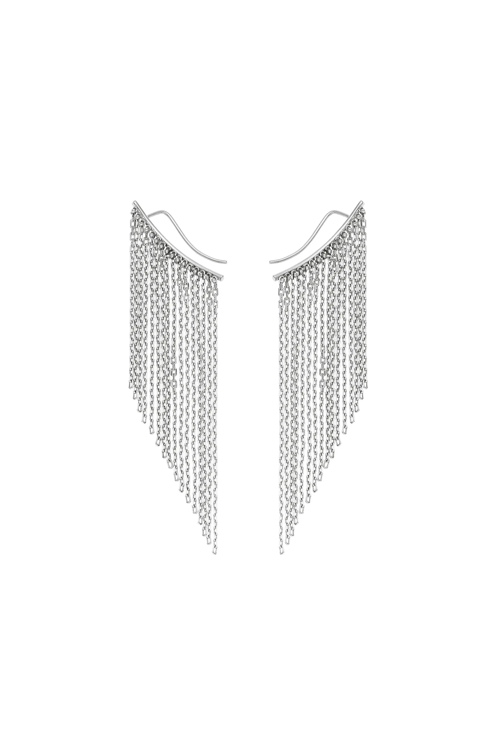 Earrings Mid Chainfall Earrings, white gold for stylish and elegant looks