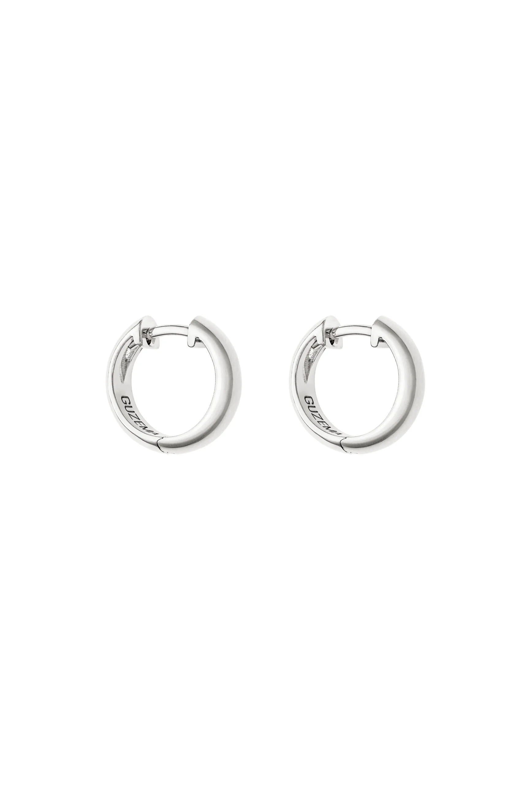 Earrings Mid Hug Hoops, white gold with timeless design by Guzema