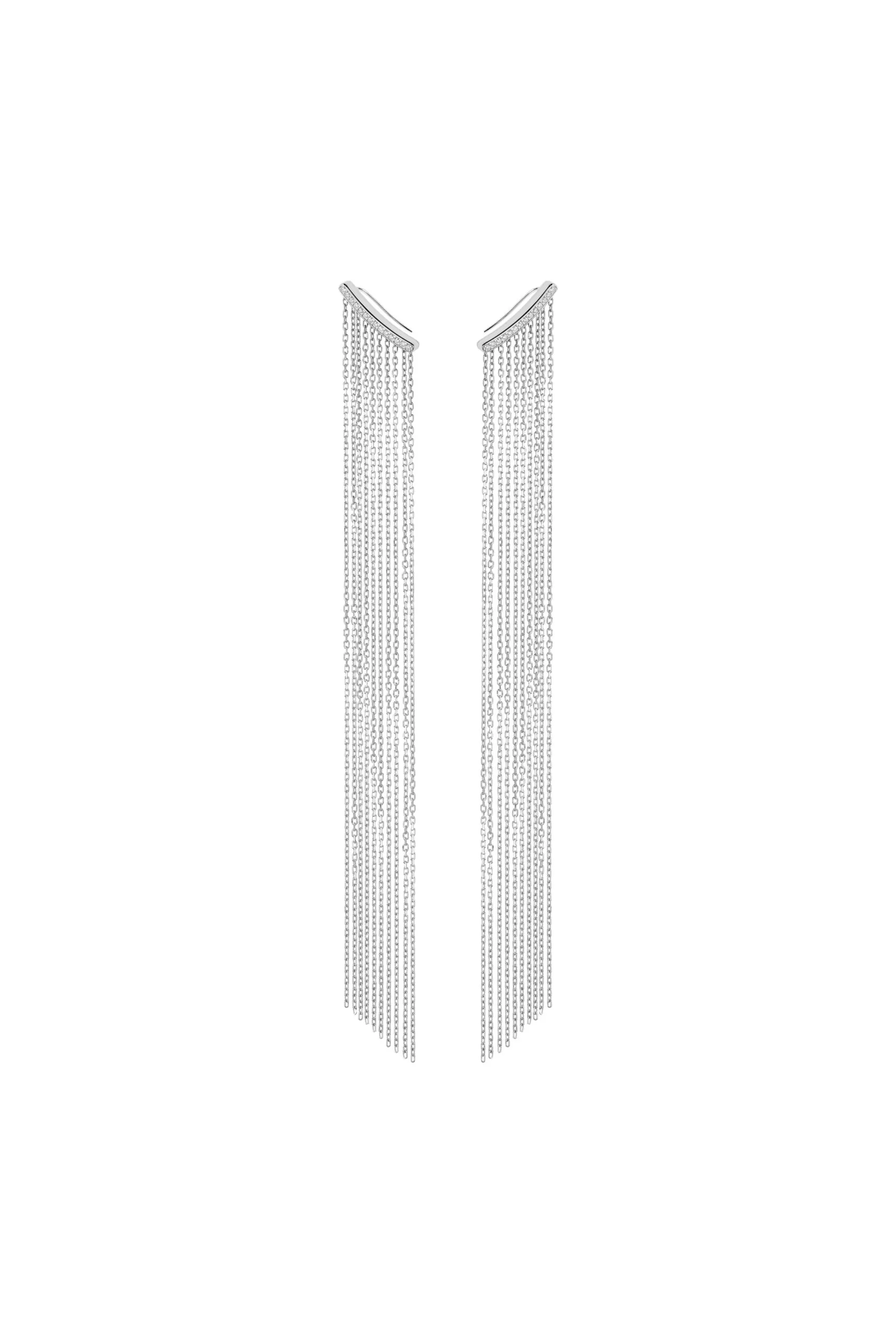 Earrings Chainfall Earrings, diamonds, white gold for a unique and sophisticated look