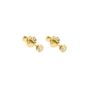 Mid Diamond Earrings, yellow gold