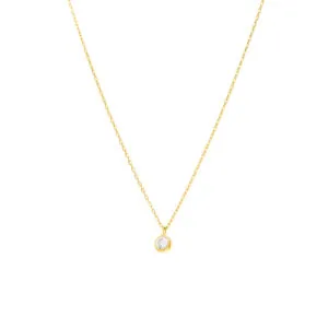 Diamond Drop Necklace, yellow gold