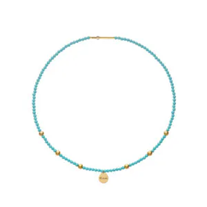 Freedom Turquoise Necklace, yellow gold