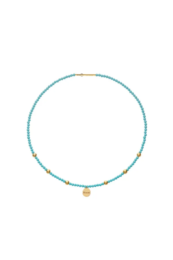 Necklaces Freedom Turquoise Necklace, yellow gold with fast delivery from Guzema