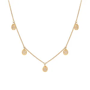 Flat Quintet Necklace, diamonds, yellow gold