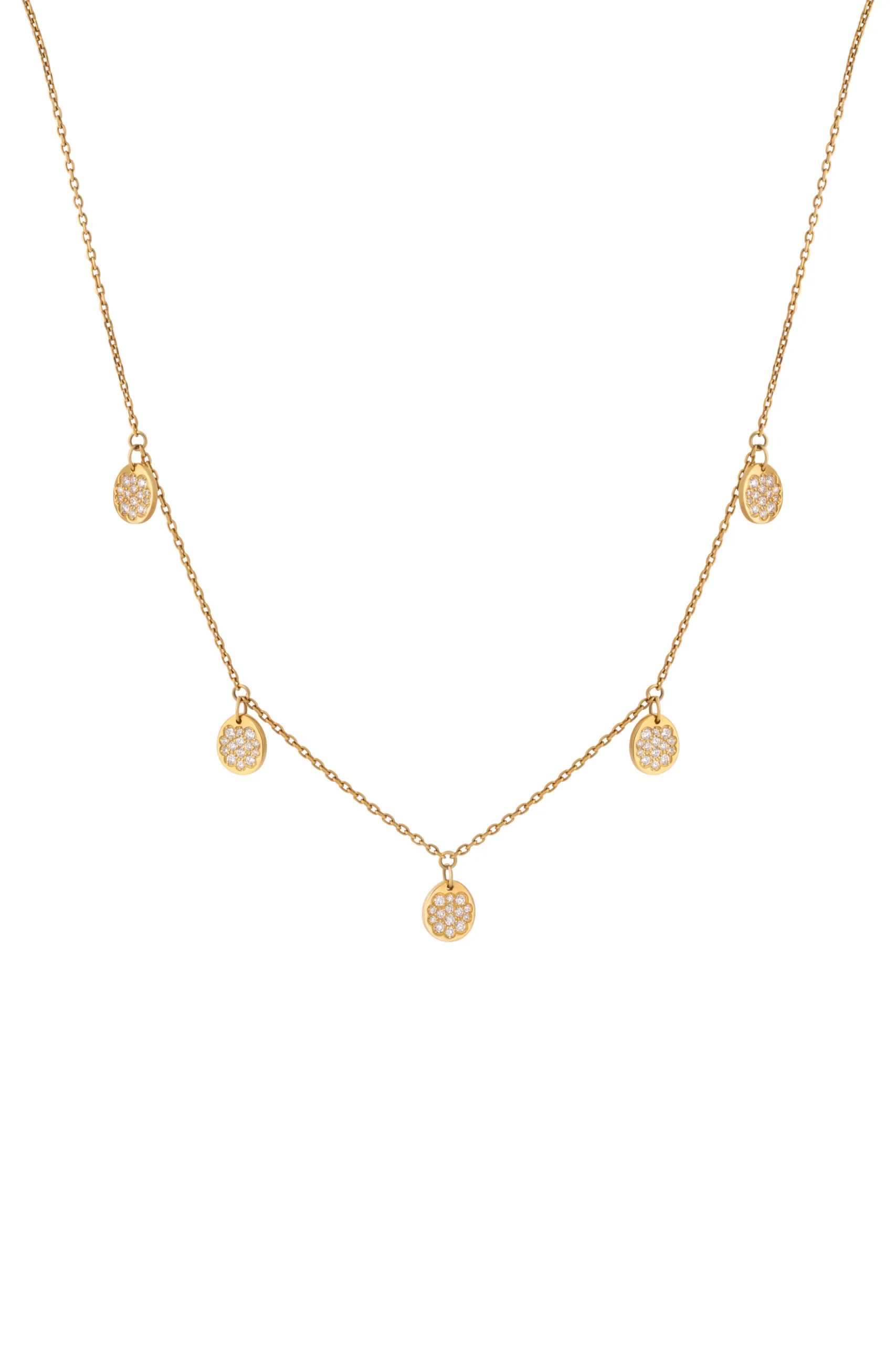 Necklaces Flat Quintet Necklace, diamonds, yellow gold with fast delivery from Guzema