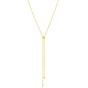 Orbs Tie Necklace, yellow gold