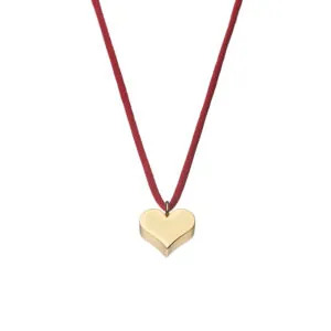 Bold Puffed Heart Pendant, yellow gold