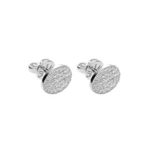 Flat Earrings, diamonds, white gold
