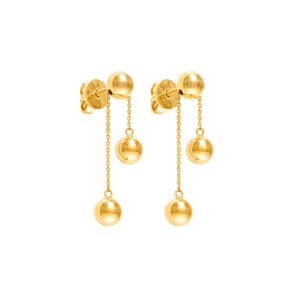 Orbs Transformer Earrings, yellow gold
