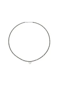 Custom Necklaces Heart Accent Gems Necklace, white gold for a luxurious style