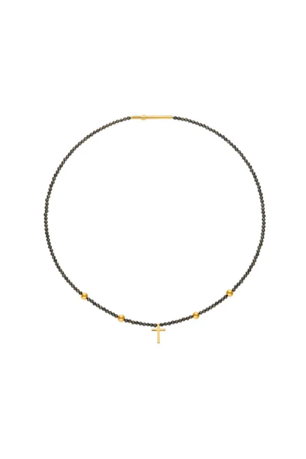 Necklaces Cross Accent Gems Necklace, yellow gold with fast delivery from Guzema