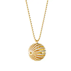 Baby Bell Necklace, diamonds, yellow gold