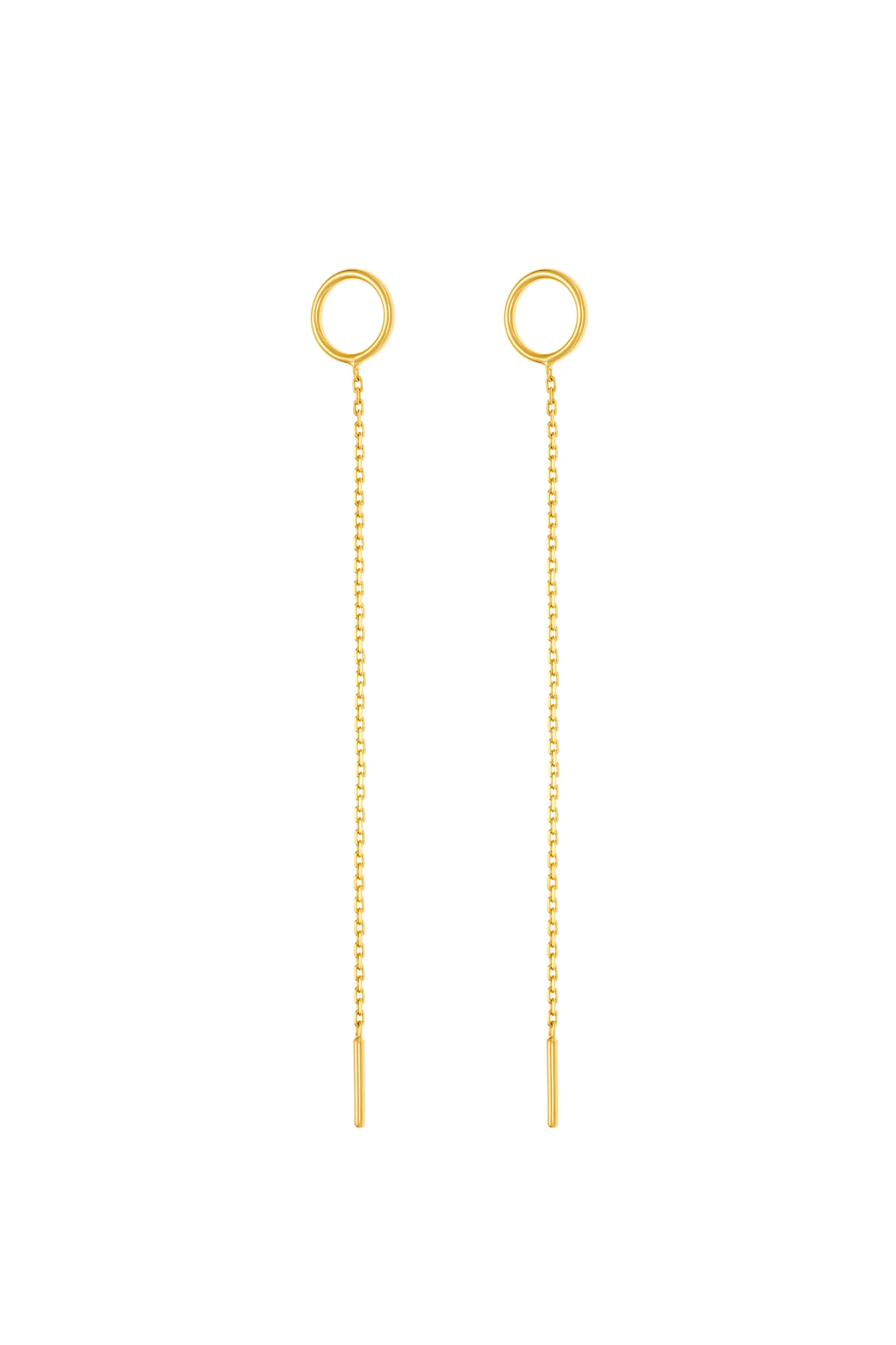 Earrings Chain Thread Earring, yellow gold for stylish and elegant looks