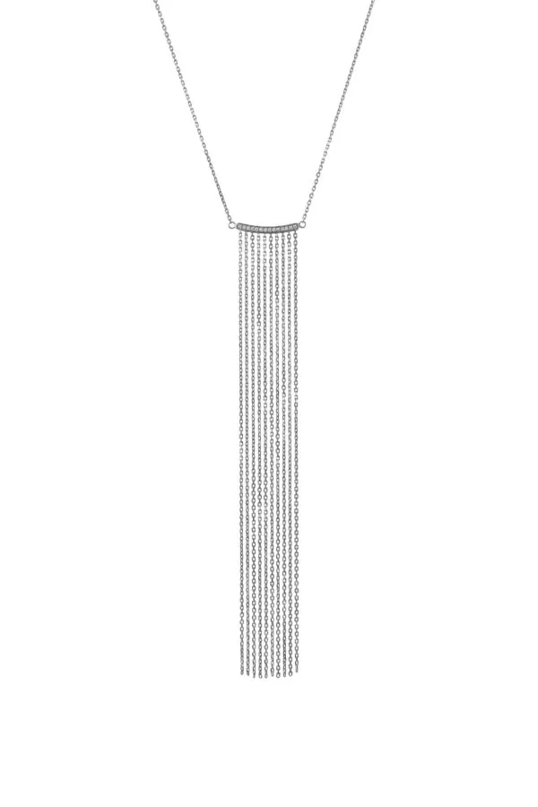 Necklaces Chainfall Necklace, diamonds, white gold with fast delivery from Guzema